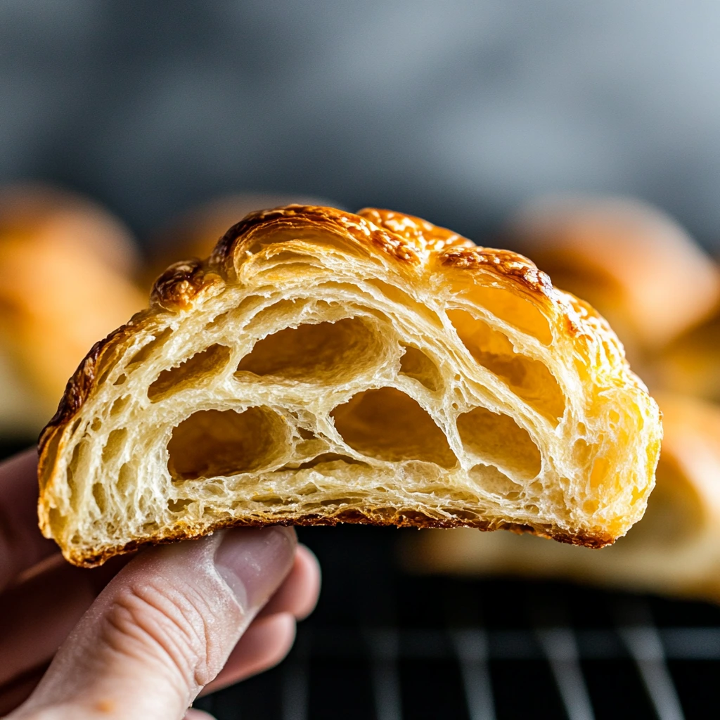 Sourdough Croissant's Cross-Section