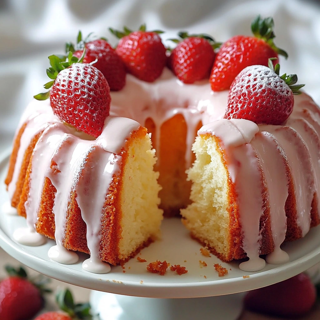 Strawberry Buttermilk Pound Cake