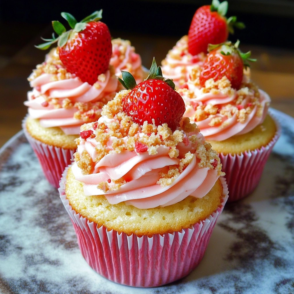 Strawberry Crunch Cupcakes