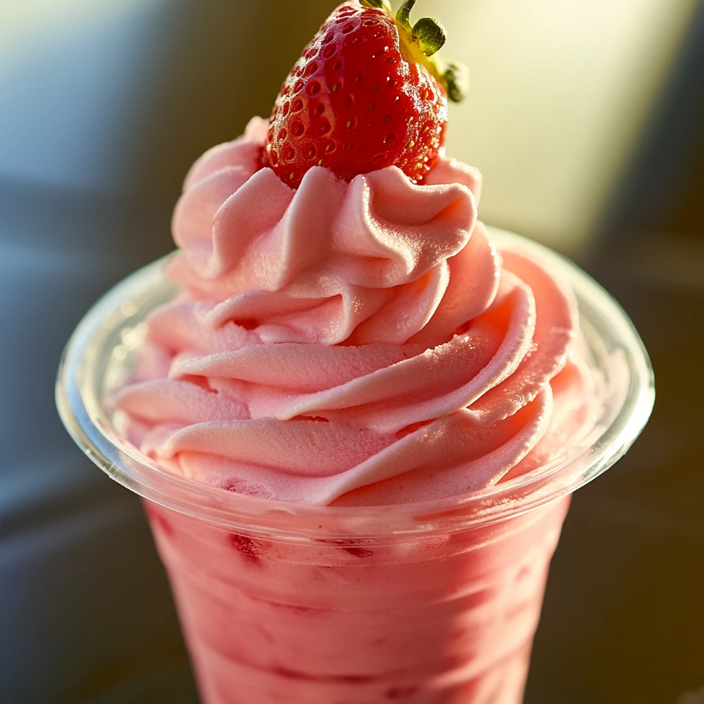 Strawberry Dole Whip in a cup