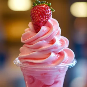 Strawberry Dole Whip in a cup