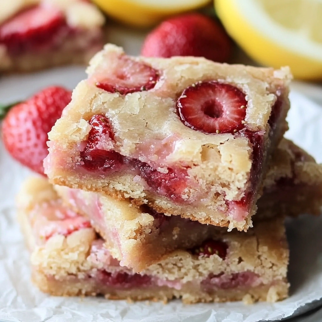 Strawberry Lemon Blondies