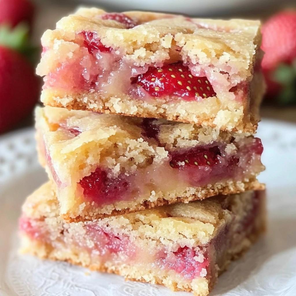 Strawberry Lemon Blondies