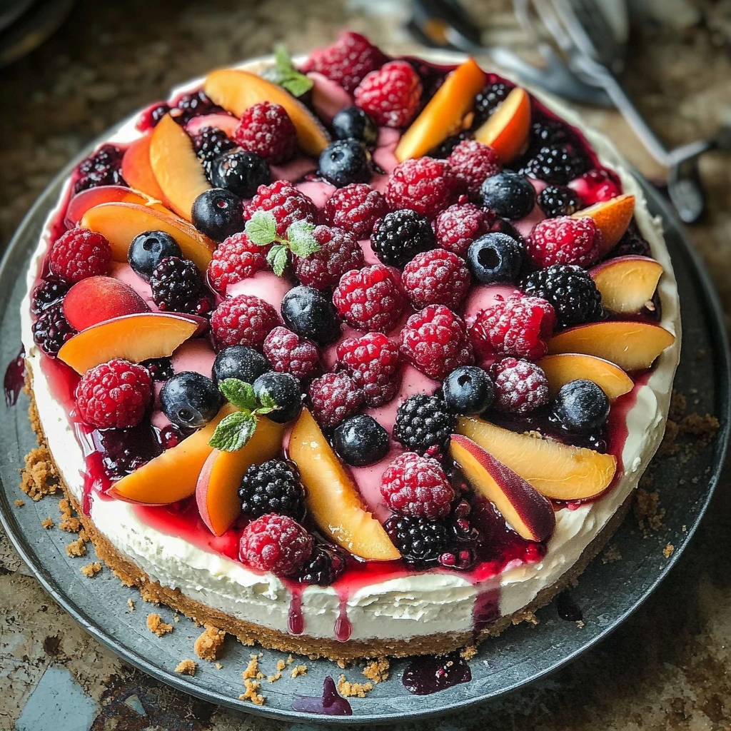 Berry and Peach Cheesecake