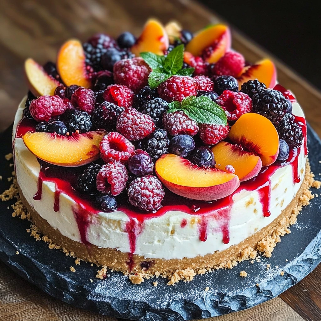 Berry and Peach Cheesecake