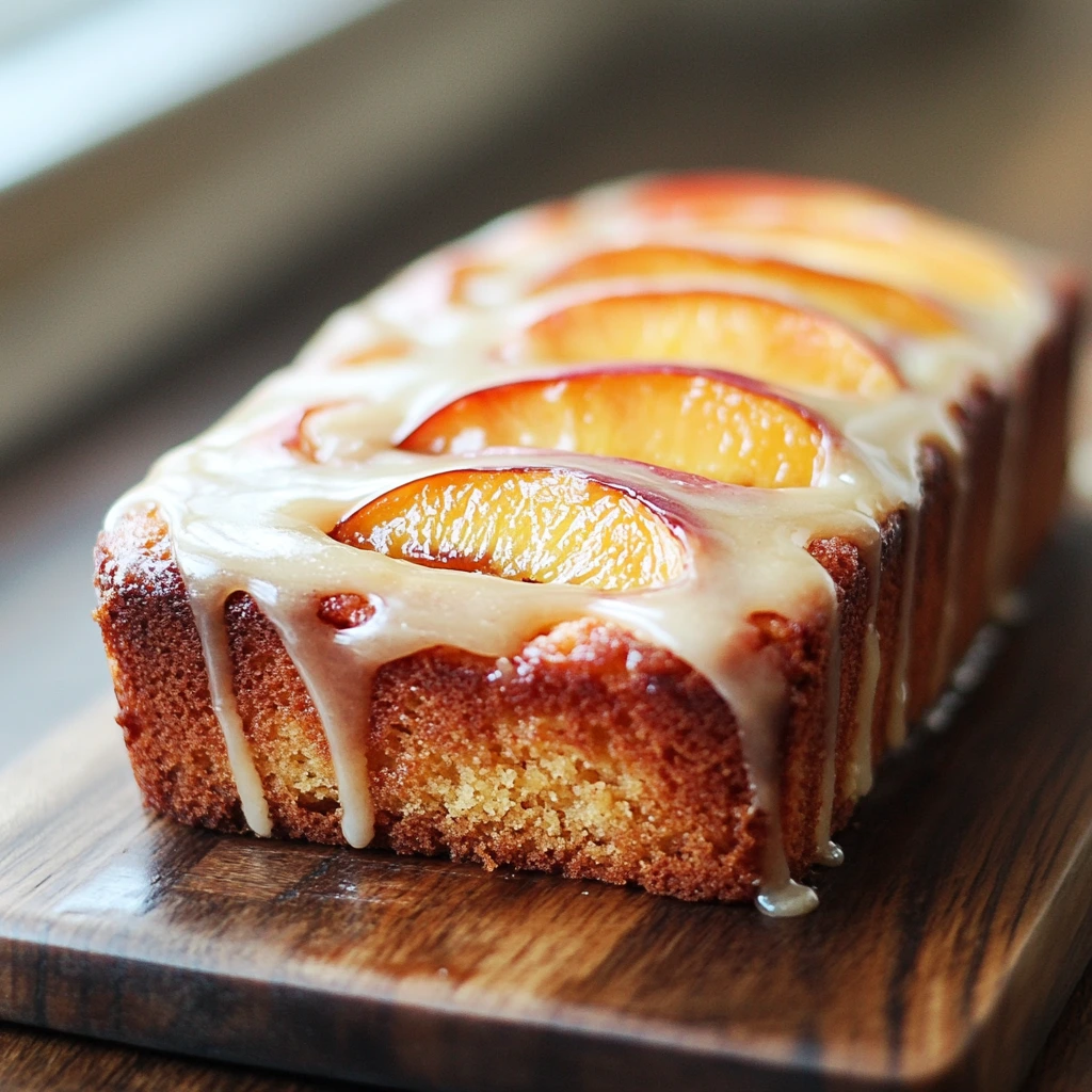 Summer Peach Cake with glaze