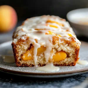 Summer Peach Cake with glaze