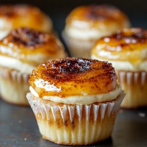 Vanilla Bean Crème Brûlée Cheesecake Cupcakes