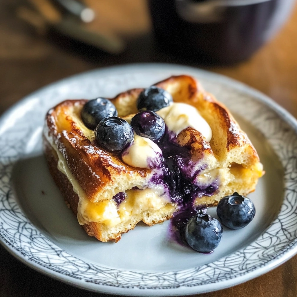 Baked Blueberry Cream Cheese French Toast