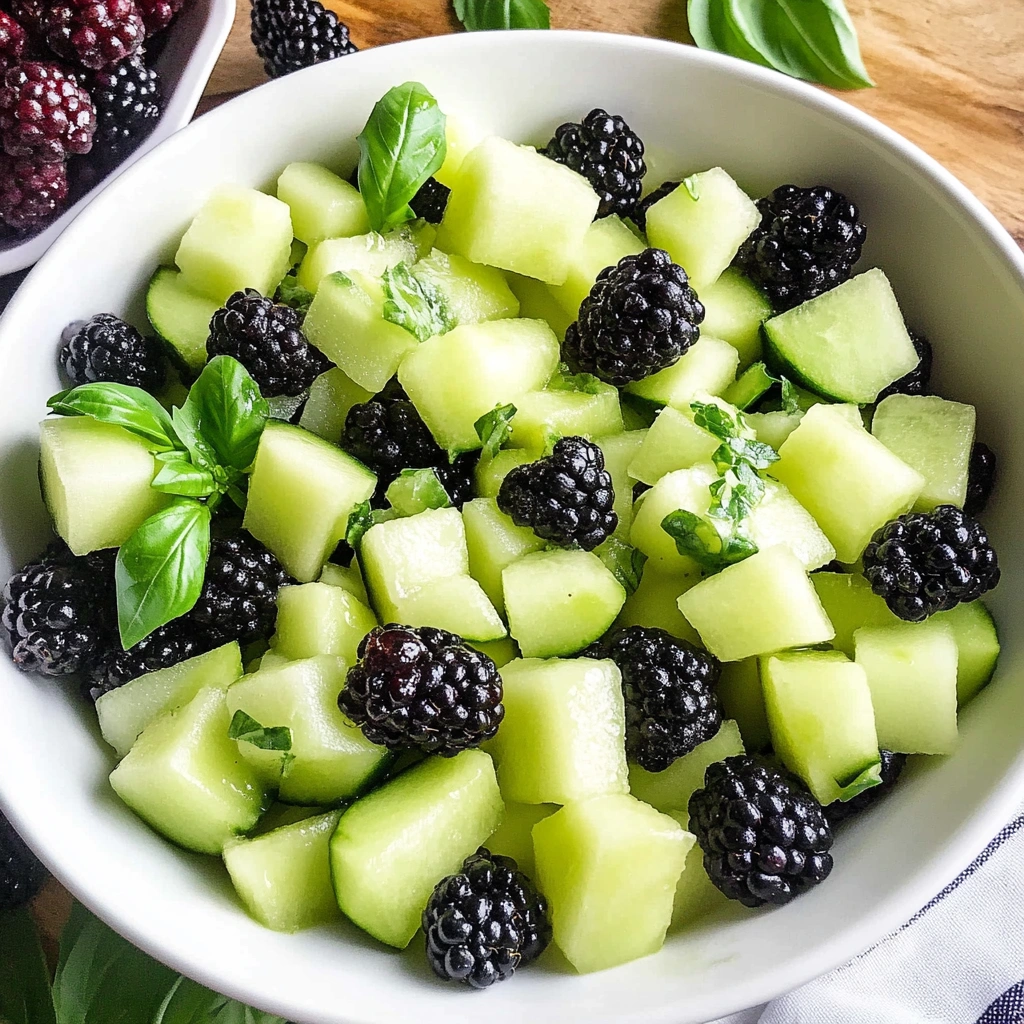 Blackberry Honeydew Salad with Basil