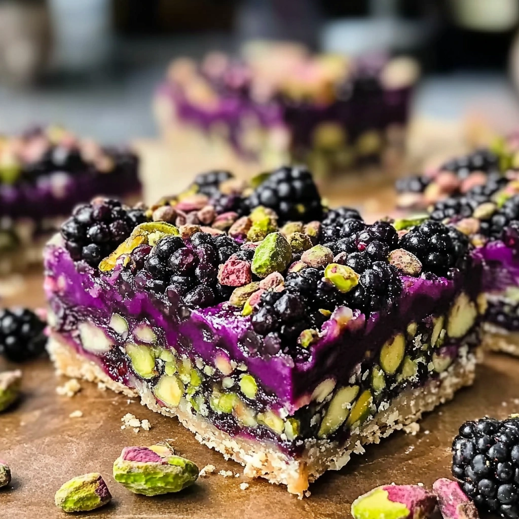 Blackberry Pistachio Dream Bars