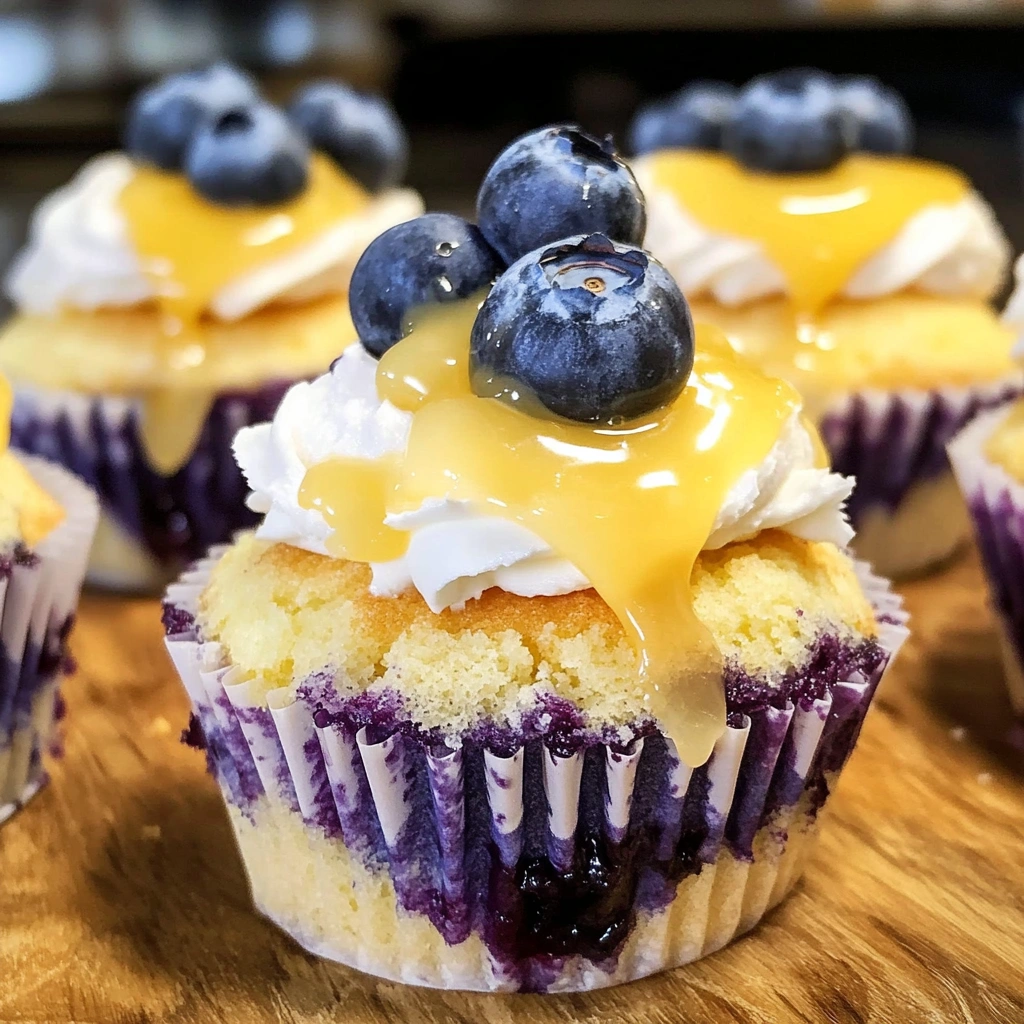 Blueberry Cupcakes with Lemon Curd Filling