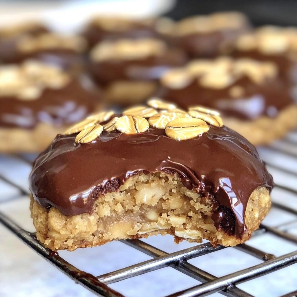 Chocolate Covered Peanut Butter Oatmeal Cookies