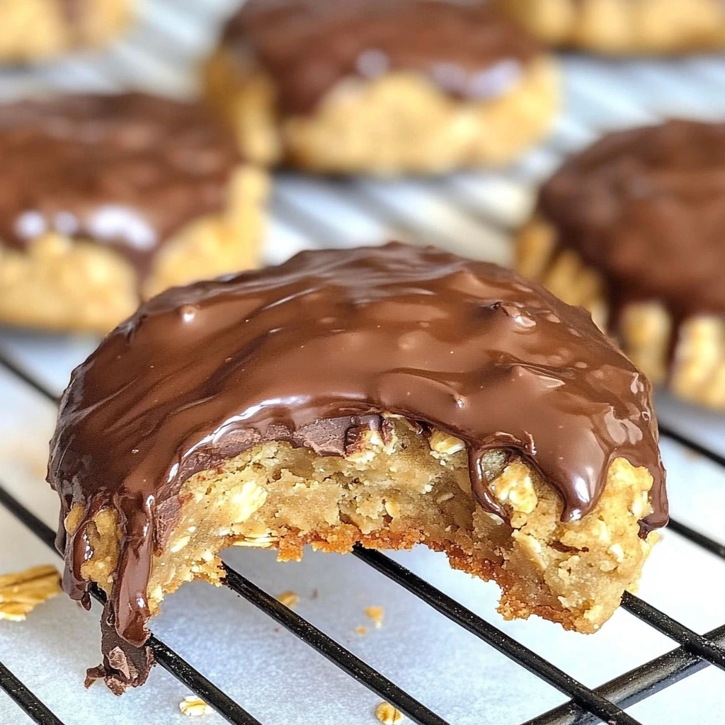 Chocolate Covered Peanut Butter Oatmeal Cookies