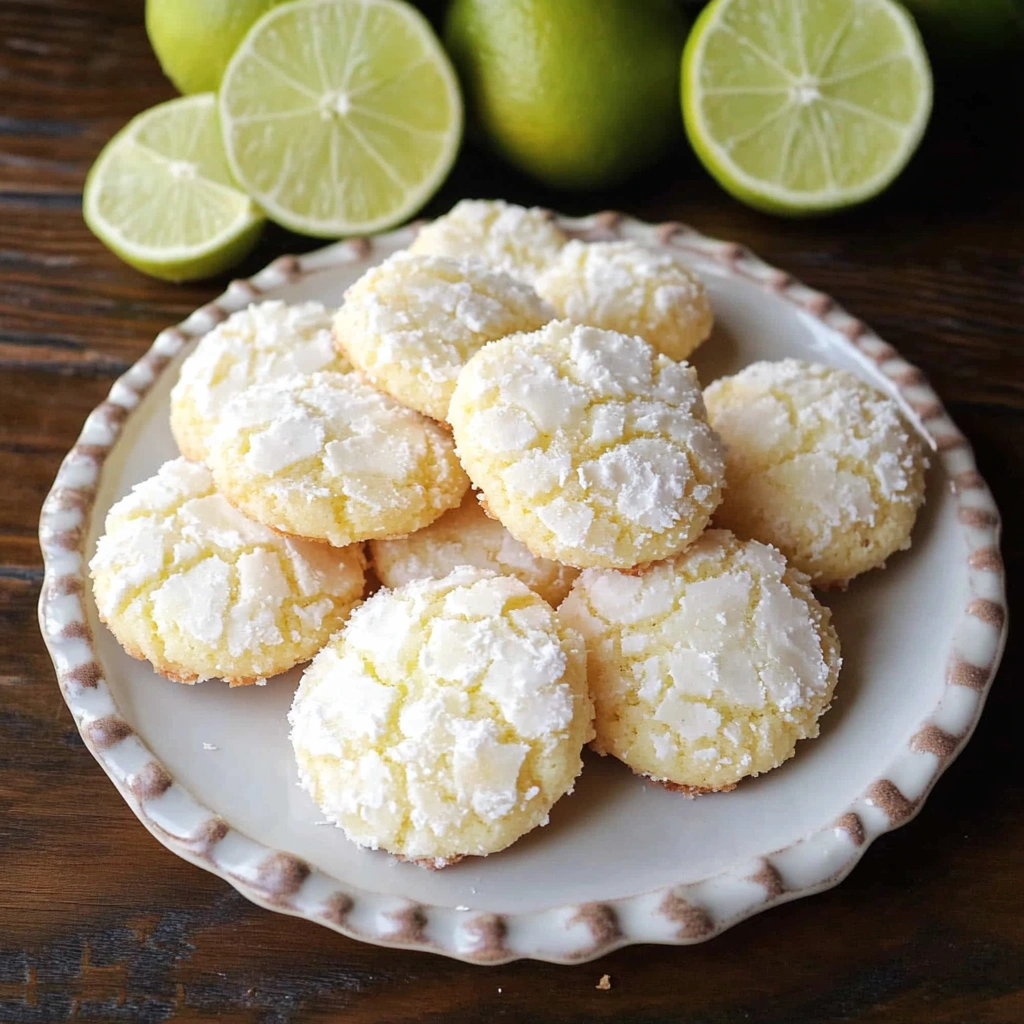 Coconut Key Lime Crinkle Cookies