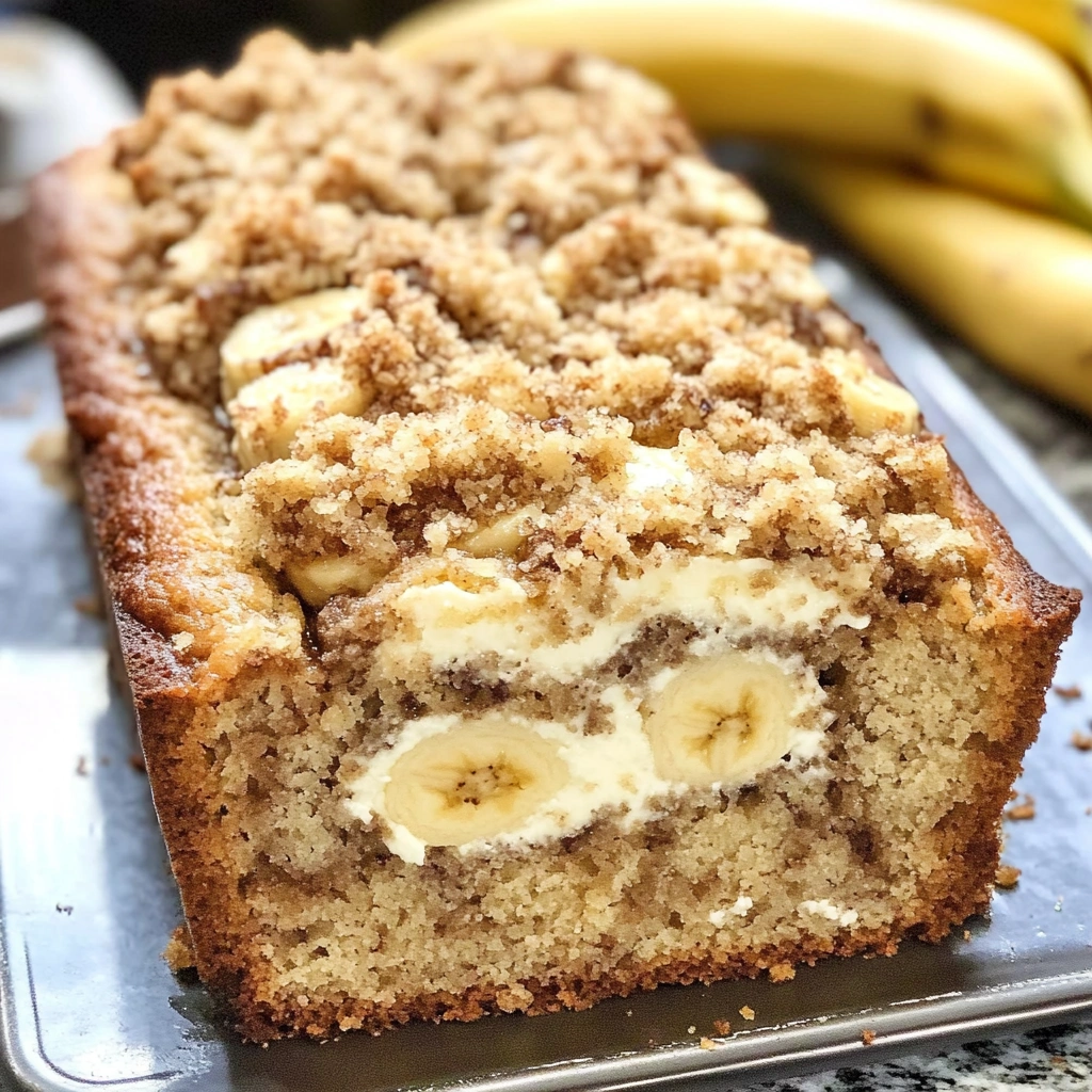 Cream Cheese Banana Bread with Crumb Topping