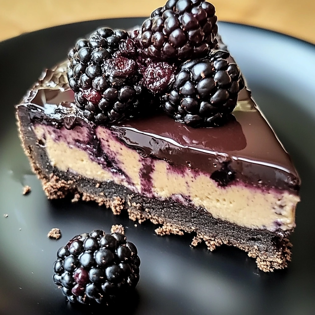 Dark Chocolate Blackberry Cheesecake
