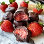 Frozen Chocolate Covered Strawberry Bites