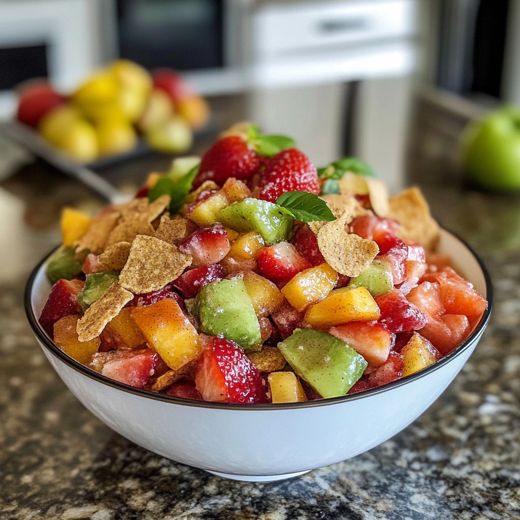 Fruit Salad with Cinnamon Chips