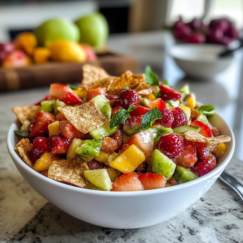 Fruit Salad with Cinnamon Chips