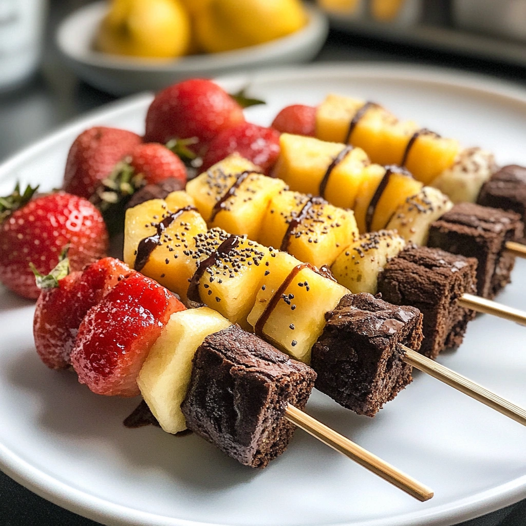 Fruit and Brownie Kabobs