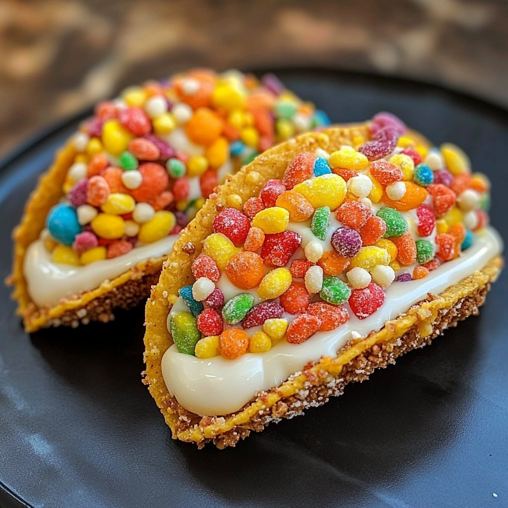 Fruity Pebbles Cheesecake Tacos