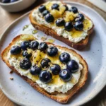 Lemon Blueberry Ricotta Toast With Honey