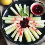 Melon Sticks with Lemon Cherry Dip