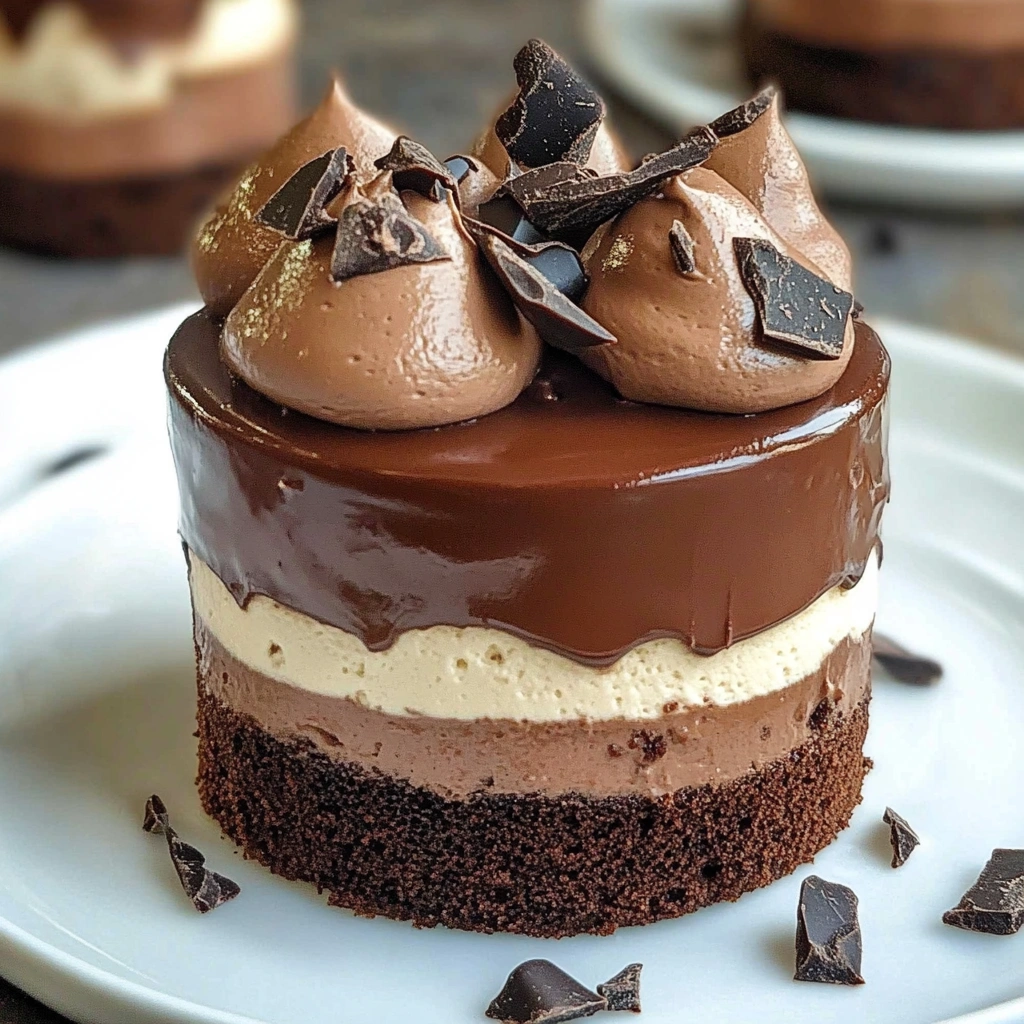 Mini Triple Chocolate Mousse Cakes