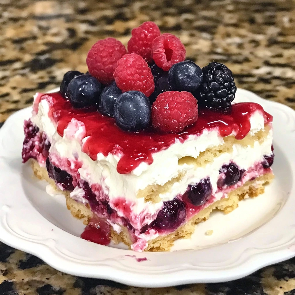 No Bake Berry Cheesecake Lasagna