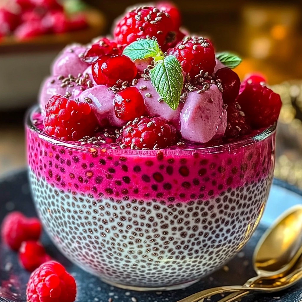 Pomegranate Raspberry Chia Dessert