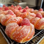 Raspberry Croissant Sourdough Donuts