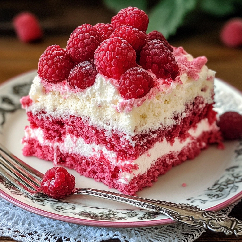 Raspberry Fluff Cake