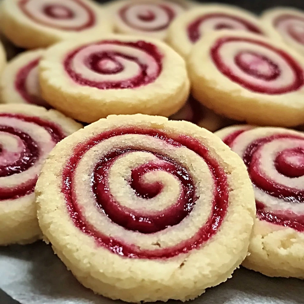 Raspberry Swirl Shortbread Cookies