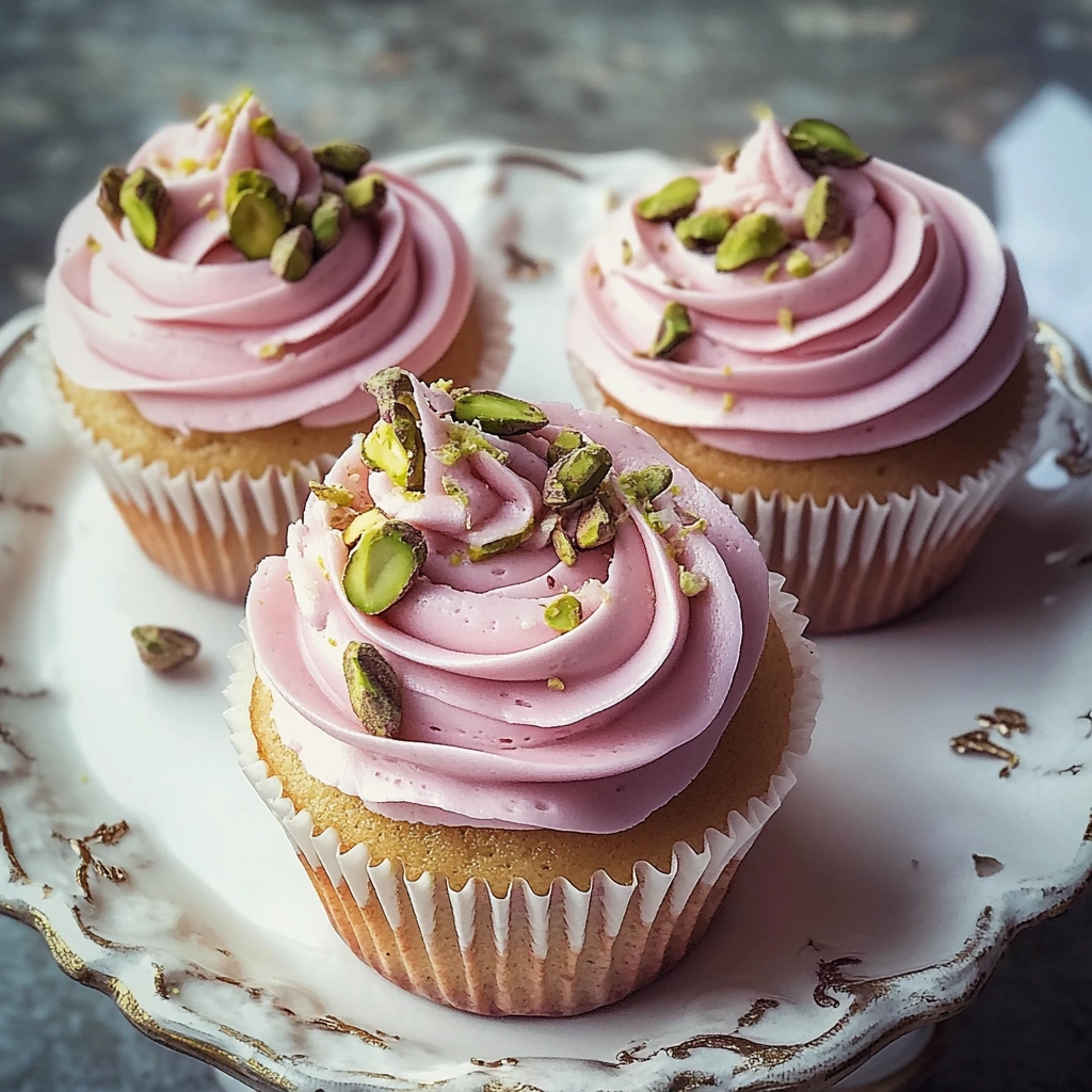 Rose and Pistachio Cupcakes