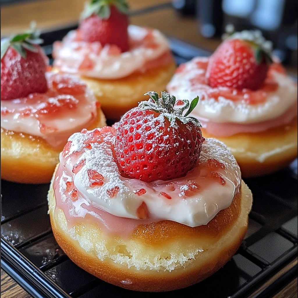 Strawberry Cheesecake Stuffed Donuts