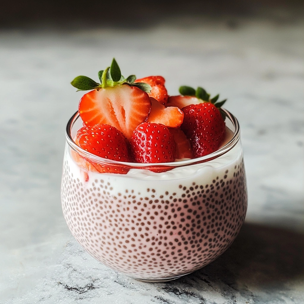 Strawberry Chia Seed Pudding With Coconut Milk
