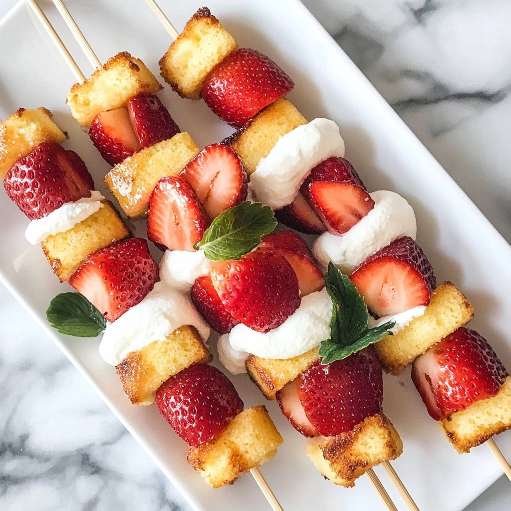 Strawberry and Pound Cake Skewers