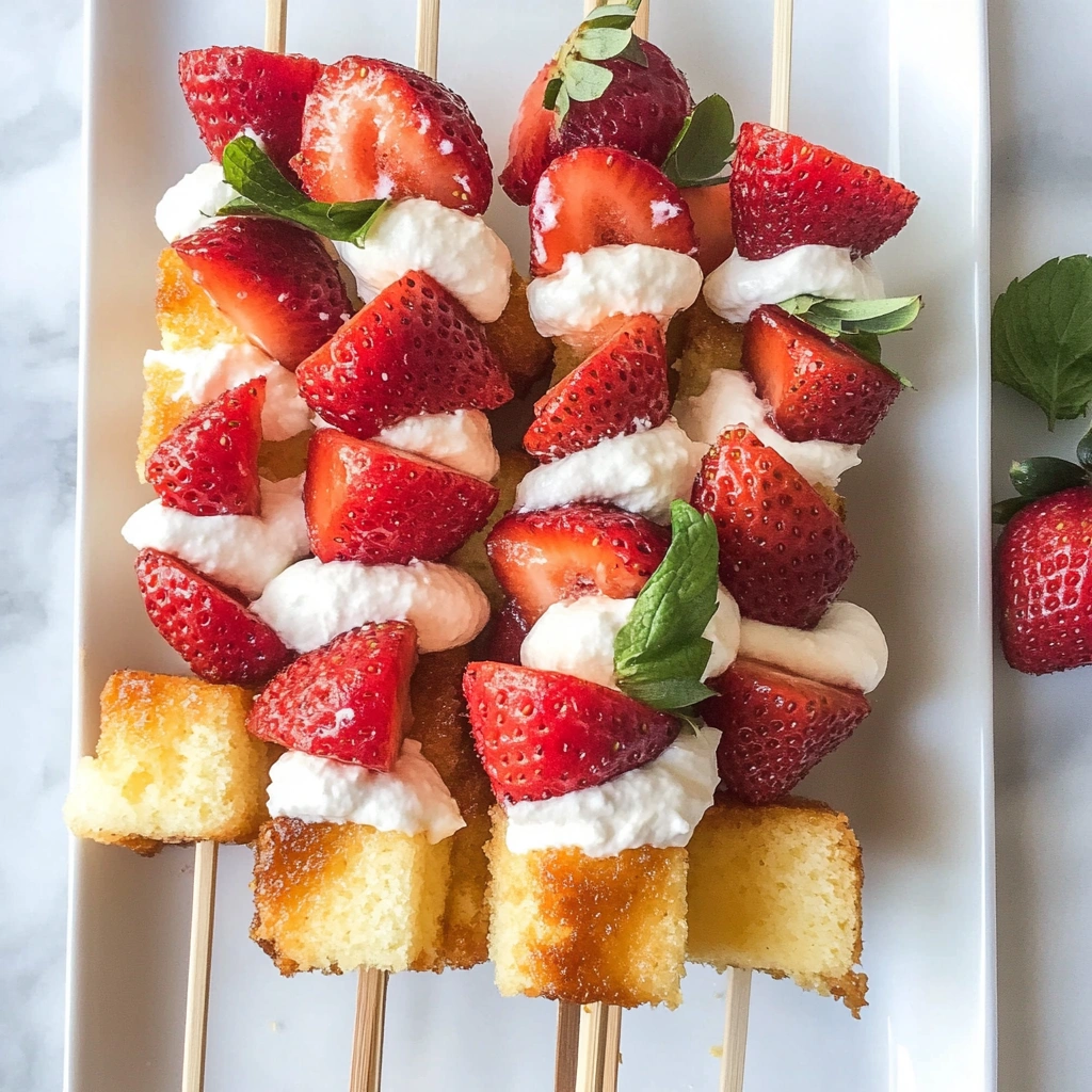Strawberry and Pound Cake Skewers