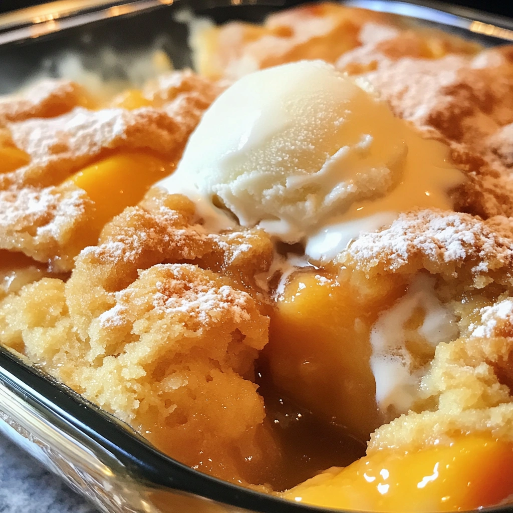 Super Easy Peach Cobbler