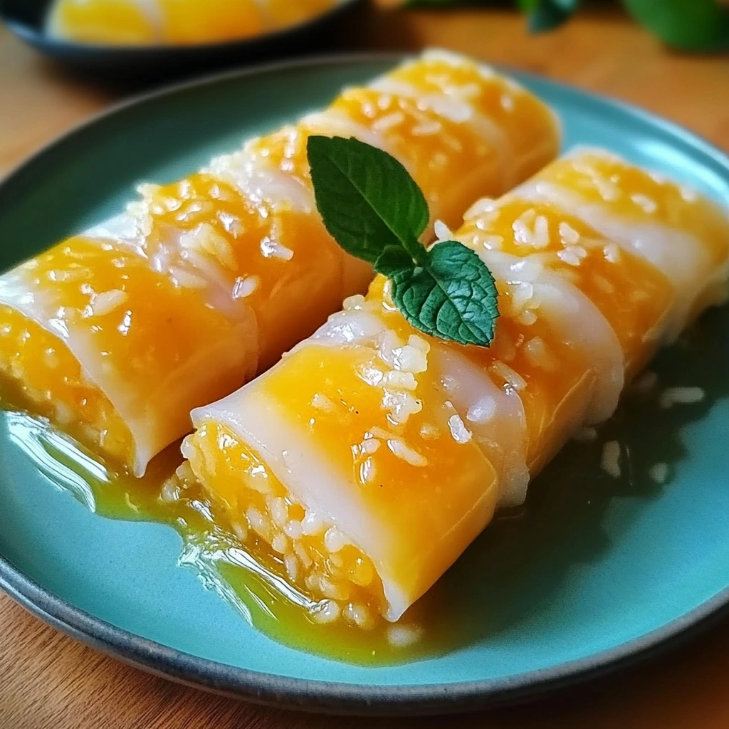 Sweet Mango Sticky Rice Rolls
