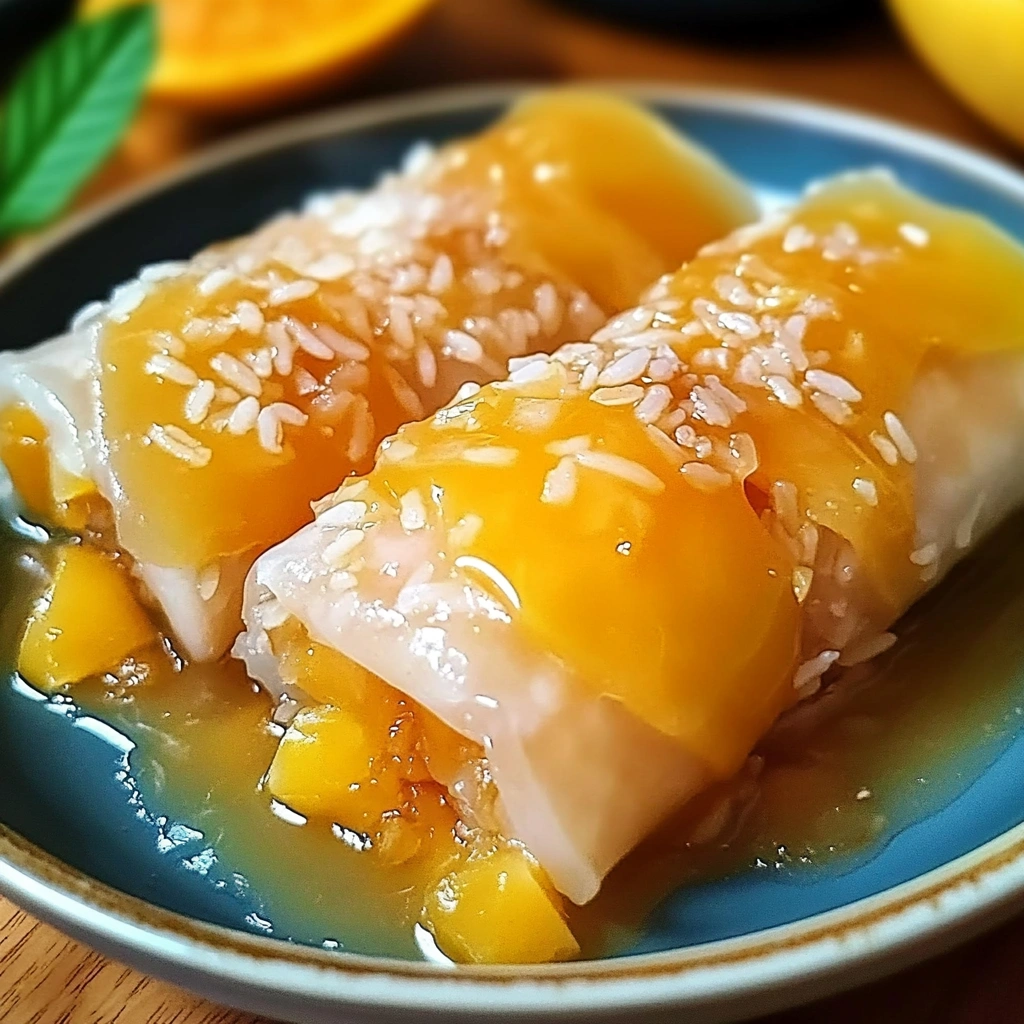 Sweet Mango Sticky Rice Rolls