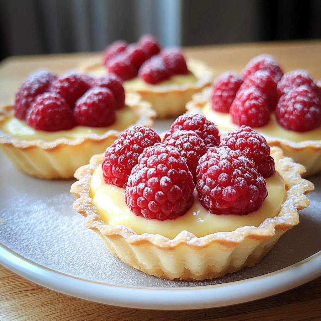 Vanilla Cream Tarts with Fresh Raspberries