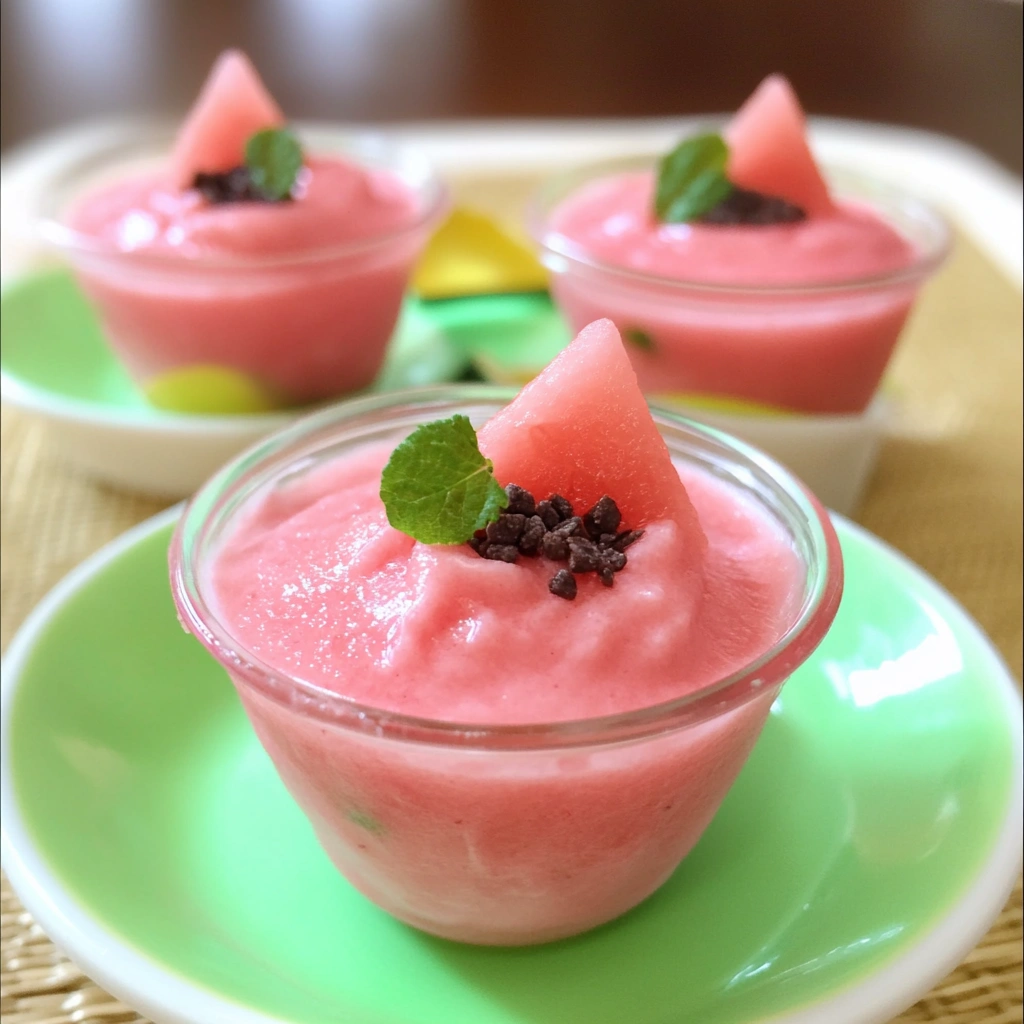Watermelon Pudding Cups