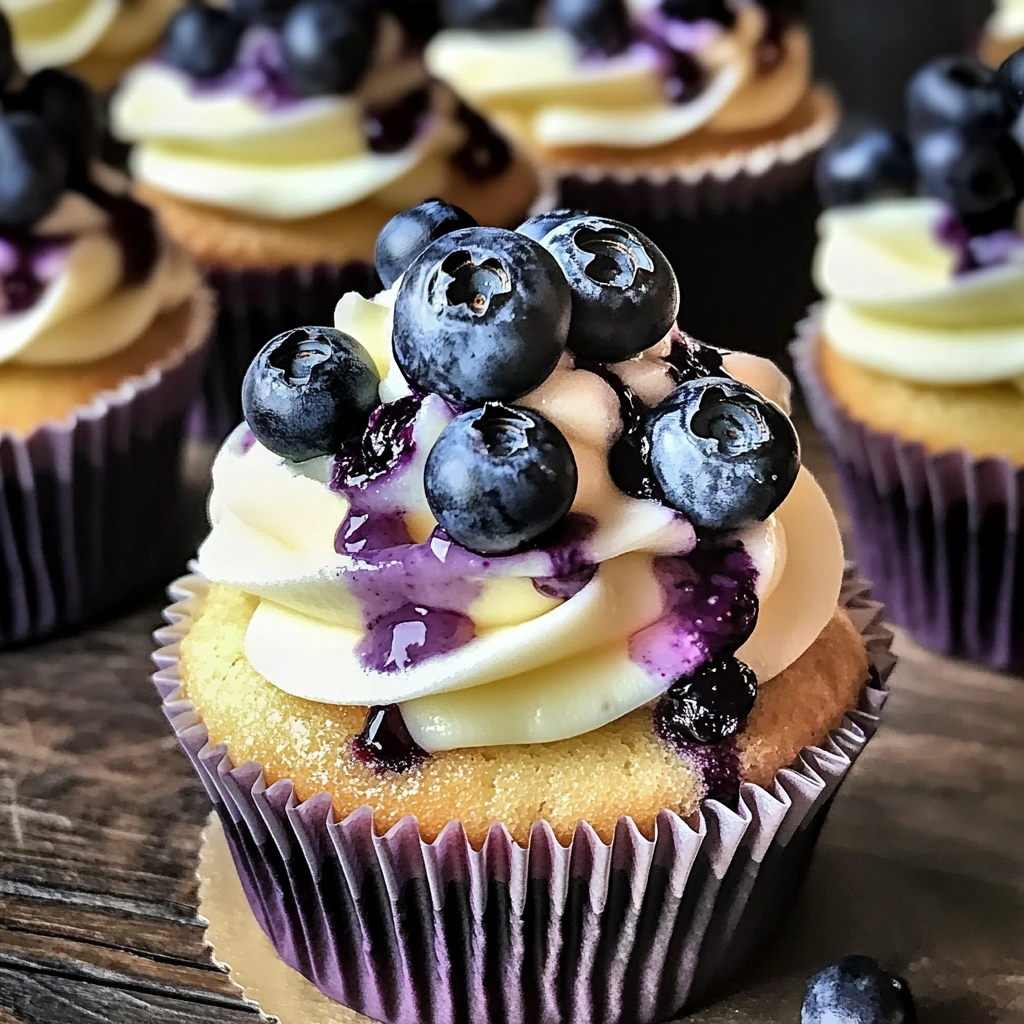 White Chocolate Blueberry Cheesecake Cupcakes