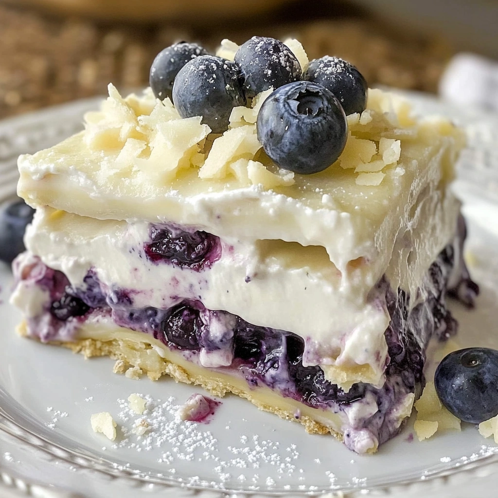 White Chocolate Blueberry Lasagna