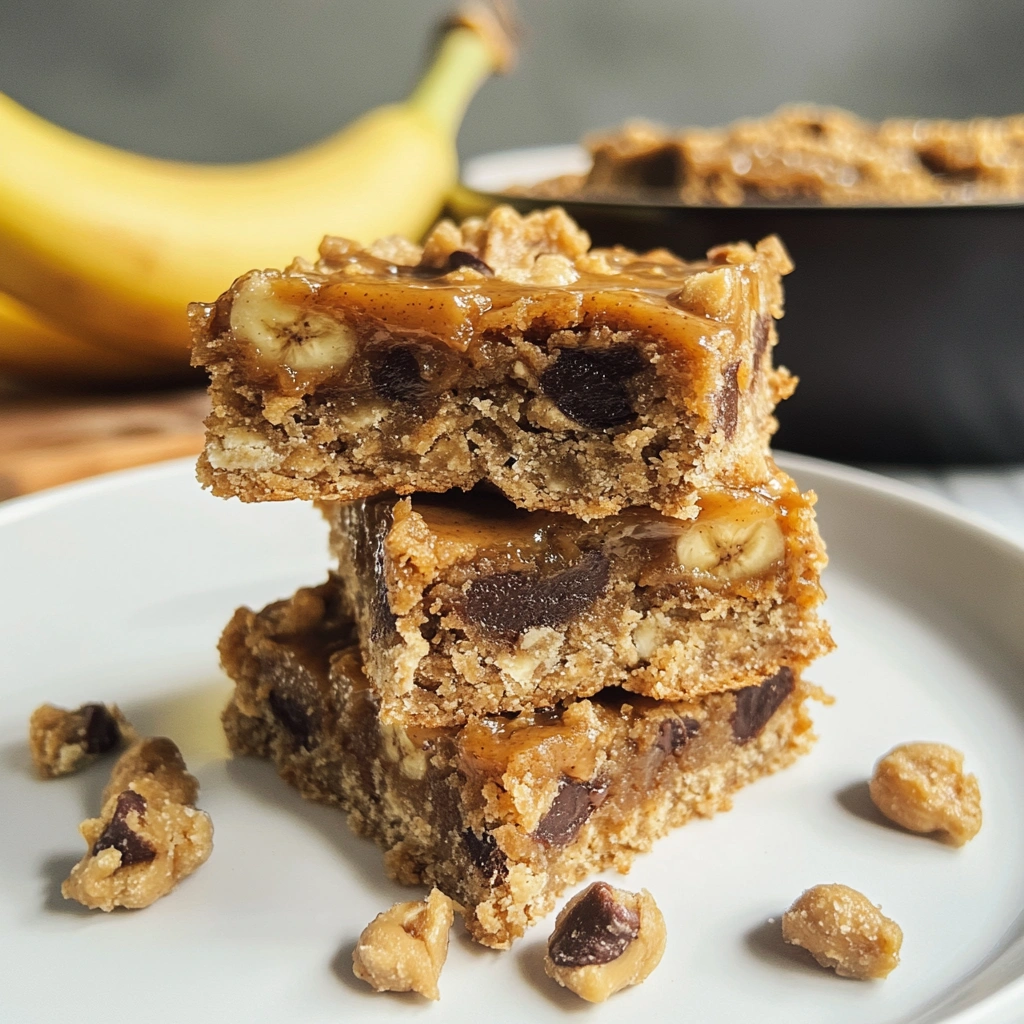 4 Ingredient Peanut Butter Banana Bars