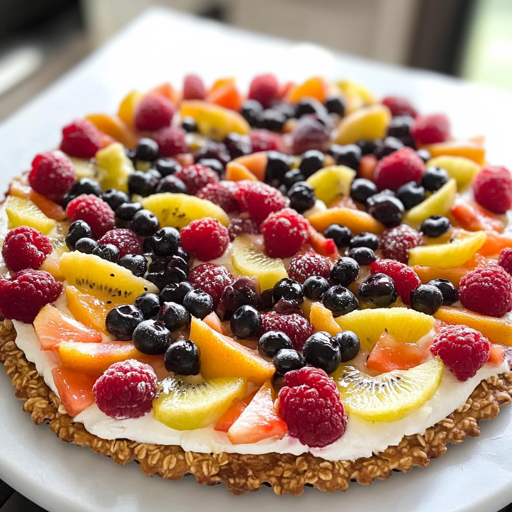 Breakfast Fruit and Yogurt Pizza