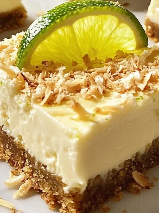 Coconut Key Lime Cheesecake Bars