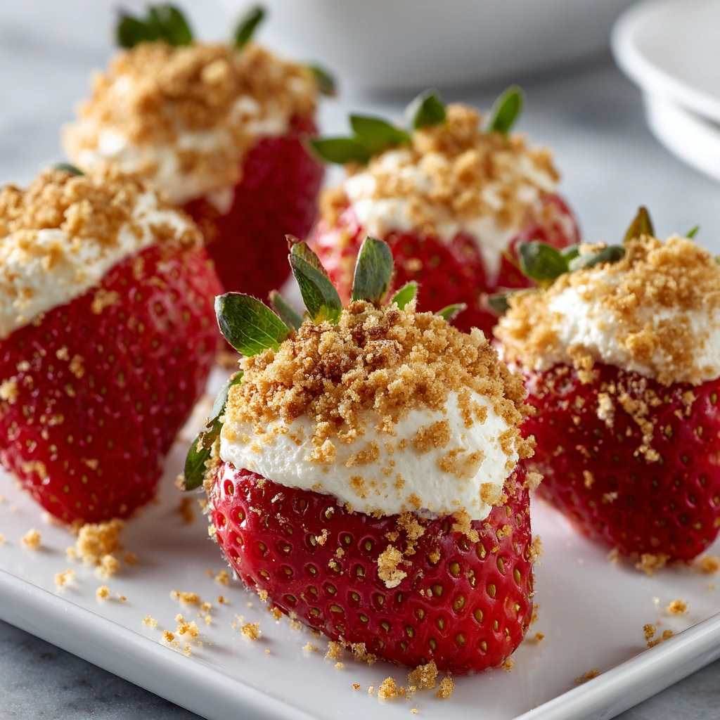 Frozen Cheesecake-Stuffed Strawberries